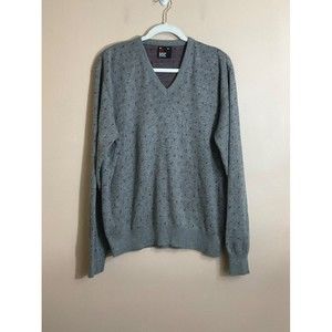 VTG Robert Bruce Mens V-Neck Sweater Size XL Grey Orlon Acrylic 70s Made in USA
